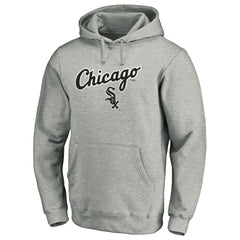 Chicago White Sox Team Lock Up Wordmark Pullover Hoodie - Gray Hoodies