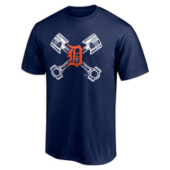 Detroit Tigers Crossed Pistons T-Shirt - Navy T-shirts