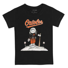 Baltimore Orioles Tiny Turnip Youth Astronaut T-Shirt - Black T-shirts