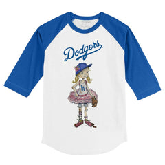 Los Angeles Dodgers Tiny Turnip Youth Babes 3/4-Sleeve Raglan T-Shirt - White/Royal T-shirts