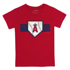 Los Angeles Angels Tiny Turnip Youth Base Stripe T-Shirt - Red T-shirts