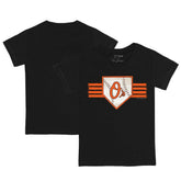 Baltimore Orioles Tiny Turnip Youth Base Stripe T-Shirt - Black T-shirts