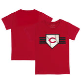 Cincinnati Reds Tiny Turnip Youth Base Stripe T-Shirt - Red T-shirts