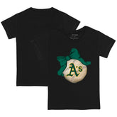 Athletics Tiny Turnip Youth Baseball Bow T-Shirt - Black T-shirts