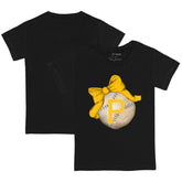 Pittsburgh Pirates Tiny Turnip Youth Baseball Bow T-Shirt - Black T-shirts