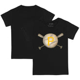Pittsburgh Pirates Tiny Turnip Youth Baseball Cross Bats T-Shirt - Black T-shirts