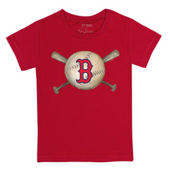 Boston Red Sox Tiny Turnip Youth Baseball Cross Bats T-Shirt - Red T-shirts