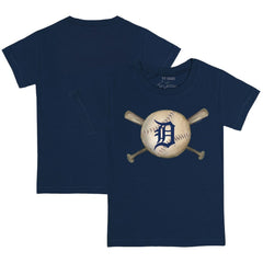 Detroit Tigers Tiny Turnip Youth Baseball Cross Bats T-Shirt - Navy T-shirts