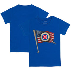 Chicago Cubs Tiny Turnip Youth Baseball Flag T-Shirt - Royal T-shirts