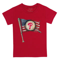 Philadelphia Phillies Tiny Turnip Youth Baseball Flag T-Shirt - Red T-shirts