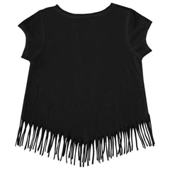 San Francisco Giants Tiny Turnip Girls Youth Baseball Love Fringe T-Shirt - Black T-shirts