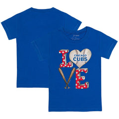 Chicago Cubs Tiny Turnip Youth Baseball Love T-Shirt - Royal T-shirts