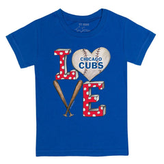 Chicago Cubs Tiny Turnip Youth Baseball Love T-Shirt - Royal T-shirts