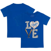 Los Angeles Dodgers Tiny Turnip Youth Baseball Love T-Shirt - Royal T-shirts