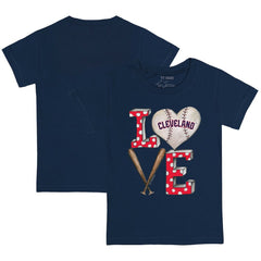 Cleveland Guardians Tiny Turnip Youth Baseball Love T-Shirt - Navy T-shirts