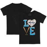 Miami Marlins Tiny Turnip Youth Baseball Love T-Shirt - Black T-shirts