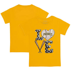San Diego Padres Tiny Turnip Youth Baseball Love T-Shirt - Gold T-shirts