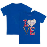 Texas Rangers Tiny Turnip Youth Baseball Love T-Shirt - Royal T-shirts