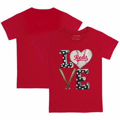 Cincinnati Reds Tiny Turnip Youth Baseball Love T-Shirt - Red T-shirts