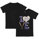 Colorado Rockies Tiny Turnip Youth Baseball Love T-Shirt - Black T-shirts