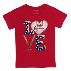 St. Louis Cardinals Tiny Turnip Youth Baseball Love T-Shirt - Red T-shirts