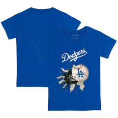 Los Angeles Dodgers Tiny Turnip Youth Baseball Tear T-Shirt - Royal T-shirts