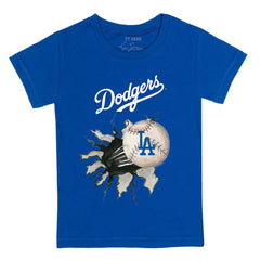 Los Angeles Dodgers Tiny Turnip Youth Baseball Tear T-Shirt - Royal T-shirts