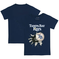 Tampa Bay Rays Tiny Turnip Youth Baseball Tear T-Shirt - Navy T-shirts