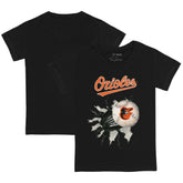 Baltimore Orioles Tiny Turnip Youth Baseball Tear T-Shirt - Black T-shirts