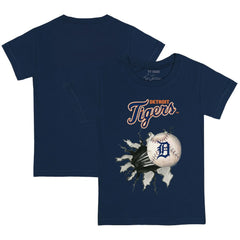Detroit Tigers Tiny Turnip Youth Baseball Tear T-Shirt - Navy T-shirts