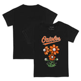 Baltimore Orioles Tiny Turnip Youth Blooming Baseballs T-Shirt - Black T-shirts