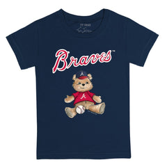 Atlanta Braves Tiny Turnip Youth Teddy Boy T-Shirt - Navy T-shirts