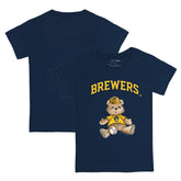 Milwaukee Brewers Tiny Turnip Youth Teddy Boy T-Shirt - Navy T-shirts