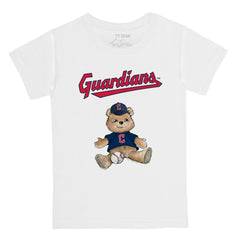 Cleveland Guardians Tiny Turnip Youth Teddy Boy T-Shirt - White T-shirts