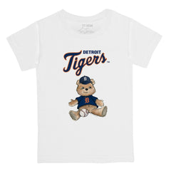 Detroit Tigers Tiny Turnip Youth Teddy Boy T-Shirt - White T-shirts