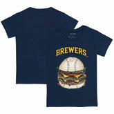 Milwaukee Brewers Tiny Turnip Youth Burger T-Shirt - Navy T-shirts