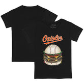 Baltimore Orioles Tiny Turnip Youth Burger T-Shirt - Black T-shirts