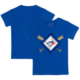 Toronto Blue Jays Tiny Turnip Youth Diamond Cross Bats T-Shirt - Royal T-shirts