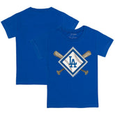 Los Angeles Dodgers Tiny Turnip Youth Diamond Cross Bats T-Shirt - Royal T-shirts
