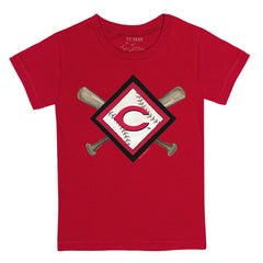 Cincinnati Reds Tiny Turnip Youth Diamond Cross Bats T-Shirt - Red T-shirts