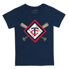 Minnesota Twins Tiny Turnip Youth Diamond Cross Bats T-Shirt - Navy T-shirts