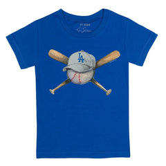 Los Angeles Dodgers Tiny Turnip Youth Hat Crossbats T-Shirt - Royal Hats