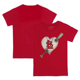 St. Louis Cardinals Tiny Turnip Youth Heart Bat T-Shirt - Red T-shirts