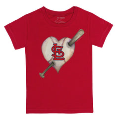St. Louis Cardinals Tiny Turnip Youth Heart Bat T-Shirt - Red T-shirts