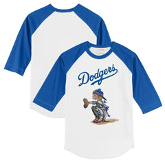 Los Angeles Dodgers Tiny Turnip Youth Kate 3/4-Sleeve Raglan T-Shirt - White/Royal T-shirts
