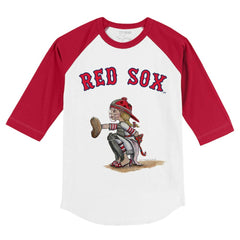 Boston Red Sox Tiny Turnip Youth Kate 3/4-Sleeve Raglan T-Shirt - White/Red T-shirts