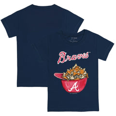 Atlanta Braves Tiny Turnip Youth Nacho Helmet T-Shirt - Navy T-shirts
