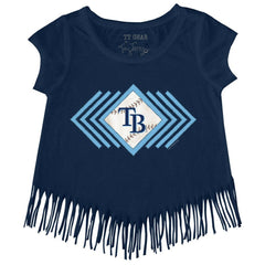 Tampa Bay Rays Tiny Turnip Girls Youth Prism Arrows Fringe T-Shirt - Navy T-shirts