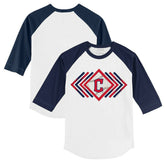 Cleveland Guardians Tiny Turnip Youth Prism Arrows 3/4-Sleeve Raglan T-Shirt - White/Navy T-shirts