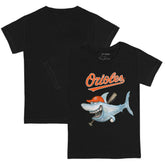 Baltimore Orioles Tiny Turnip Youth Shark T-Shirt - Black T-shirts